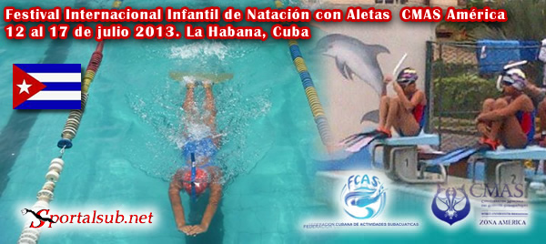 Resultados del 1er Festival Internacional Infantil de Natación con Aletas CMAS América Cuba 2013