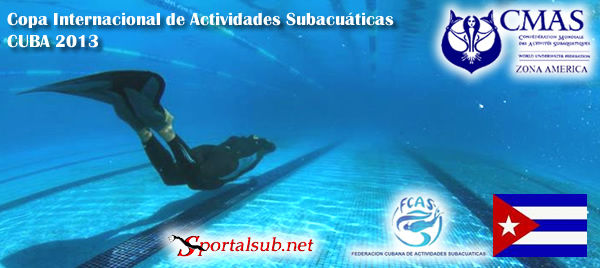 Resultados III Copa Internacional de Actividades Subacuáticas Apnea y Natación con Aletas, Cuba 2013