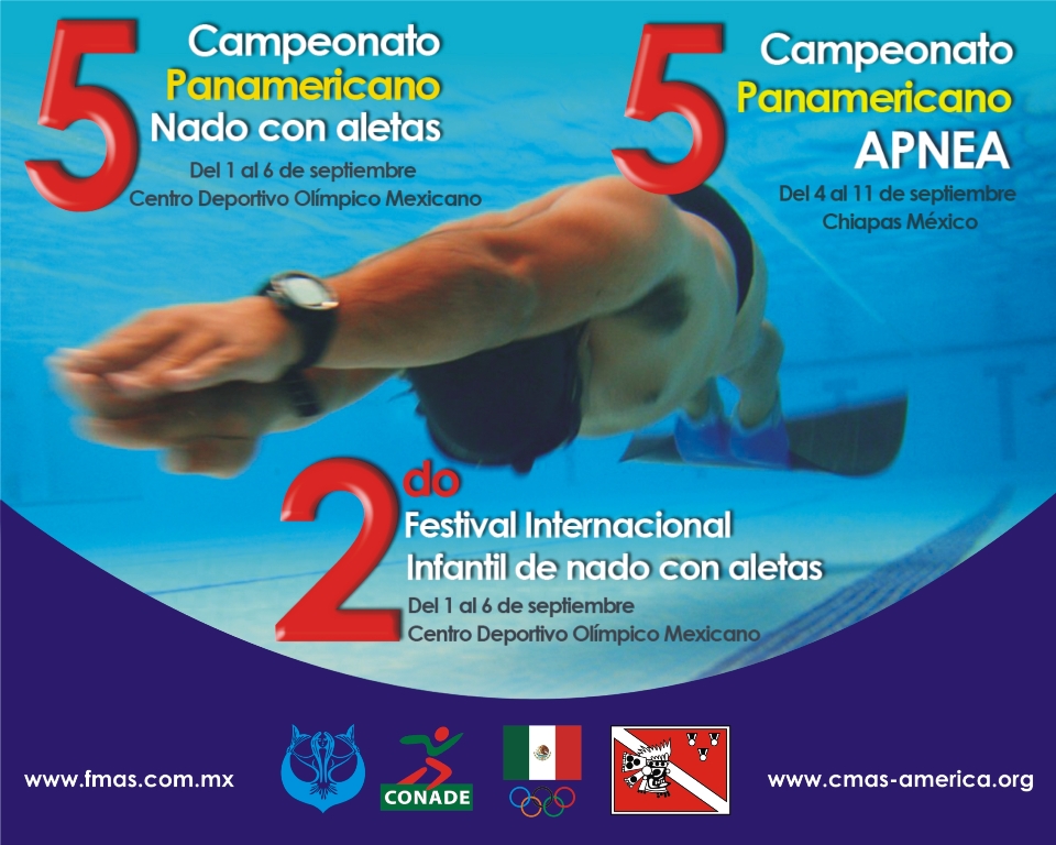 V Campeonato Panamericano de Nado con Aletas y Apnea y 2do Festival Internacional Infantil de Nado con Aletas CMAS América México 2014