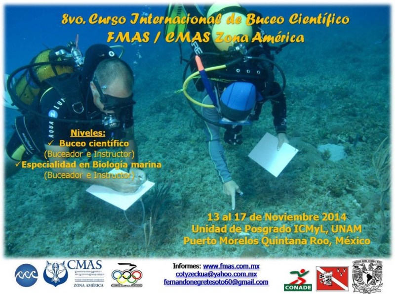 Realizado el 8vo. Curso Internacional de Buceo Científico FMAS / CMAS Zona América