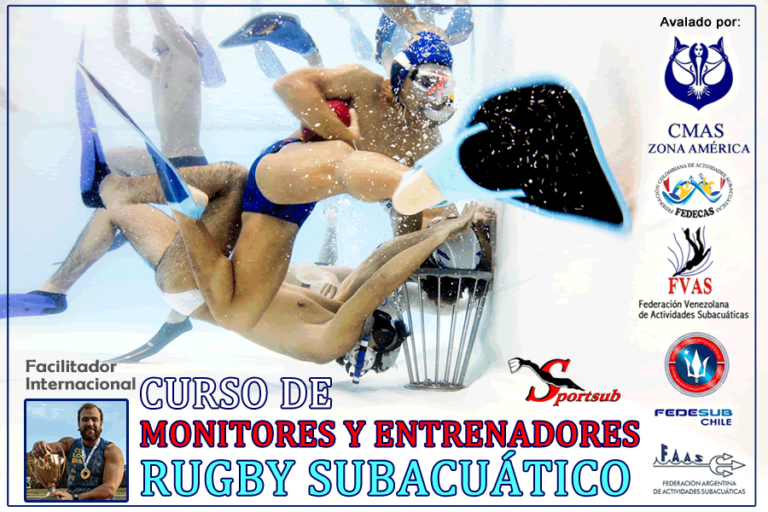 Capacitación para Monitores y Entrenadores de Rugby Subacuático en modalidad a distancia con aval de CMAS Zona América