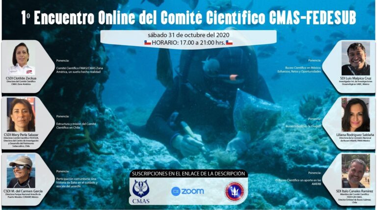 Realizado 1° Encuentro Online del Comité Científico CMAS-FEDESUB Chile