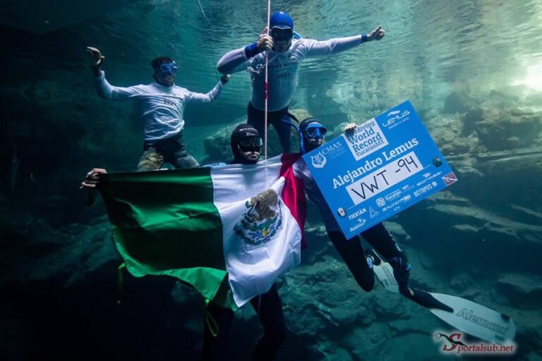 2 Nuevos Récords Panamericanos y Mundiales de Apnea CMAS en agua dulce para Alejandro Lemus de México