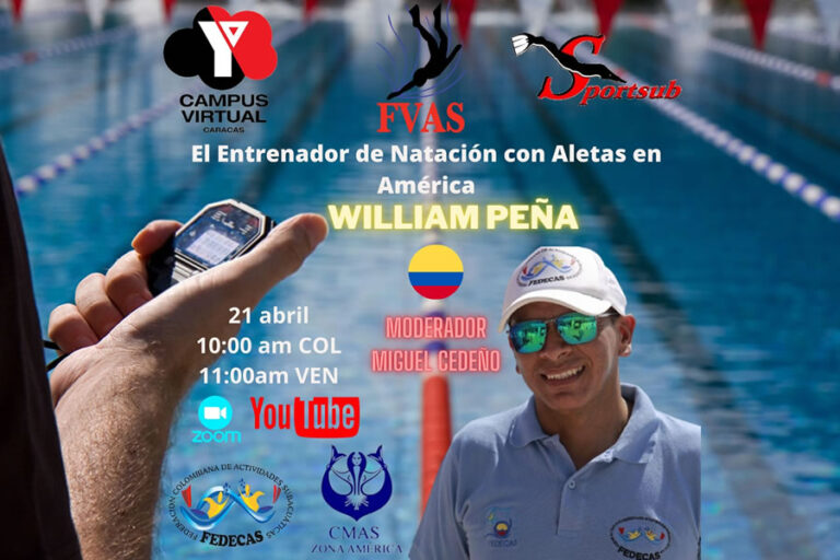 Realizado Conversatorio: El Entrenador de Natación con Aletas en América, con William Peña – Presidente de CMAS Zona América