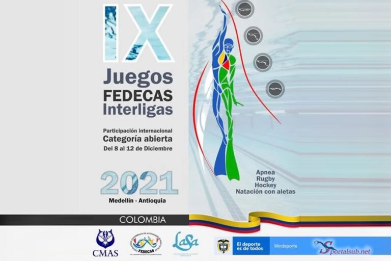 Federación Colombiana de Actividades Subacuáticas invita a sus IX Juegos Interligas – Medellín, Colombia 2021
