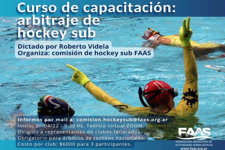 Federación Argentina de Actividades Subacuáticas (FAAS) inicia capacitación en arbitraje de hockey subacuático