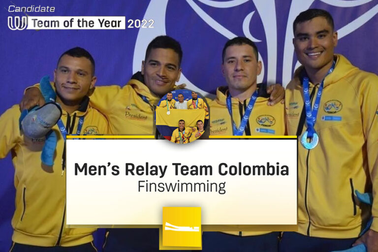 Selección Colombia de Natación con Aletas Masculina nominada al equipo del año de los Juegos Mundiales 2022